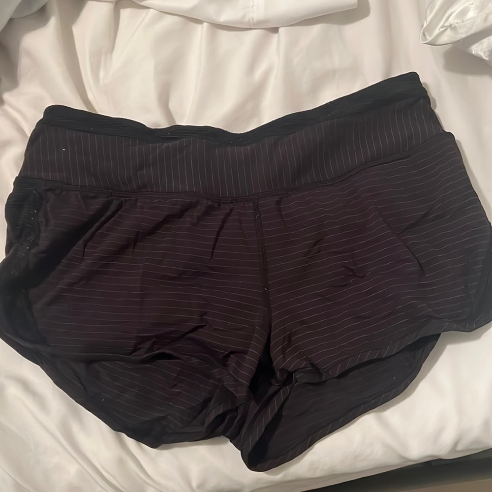 Lululemon black striped shorts